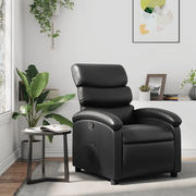Divano Sedia-Poltrona Reclinabile Nera in Similpelle 612438