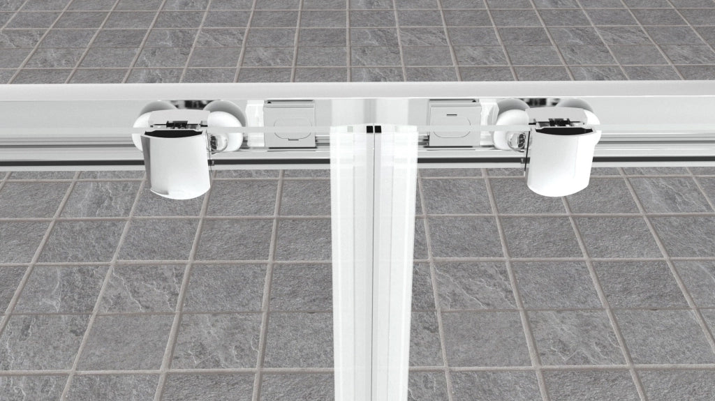 Box doccia a nicchia 190 cm porta scorrevole apertura centrale H195 cm LISA Cromato
