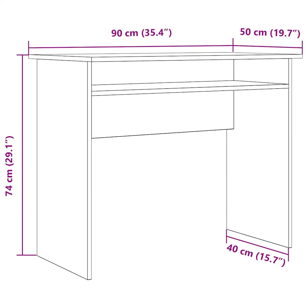 Scrivania Legno Antico 90x50x74 cm in Legno Multistrato 855976