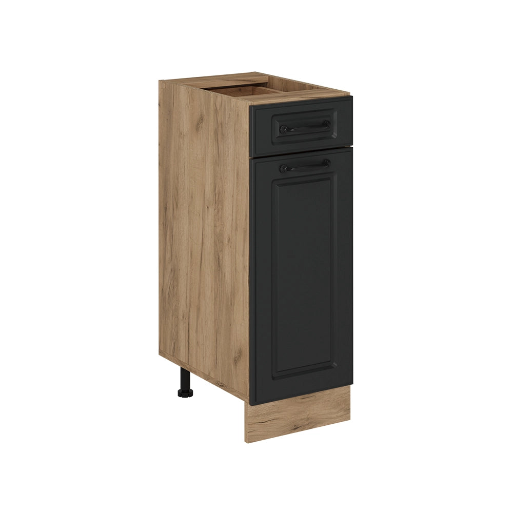 Mobiletto base per cucina R-Line Antracite rustico/Rovere dorato 30 cm senza piano di lavoro Vicco