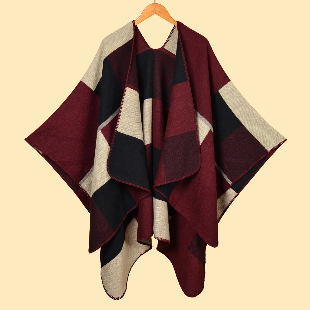Mantella/sciarpa da donna in cashmere caldo per autunno/inverno con spacchi - Sciarpa alla moda