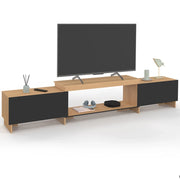 IDMarket - VLAD Mobile TV allungabile a 2 ante in legno e nero 140-240 cm