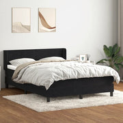 Giroletto a Molle con Materasso Nero 160x210 cm in Velluto 3317951