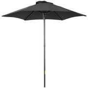 Parasole esagonale girevole pieghevole diametro 196 cm stabile da mercato protezione solare per balcone giardino e spiaggia colore nero
