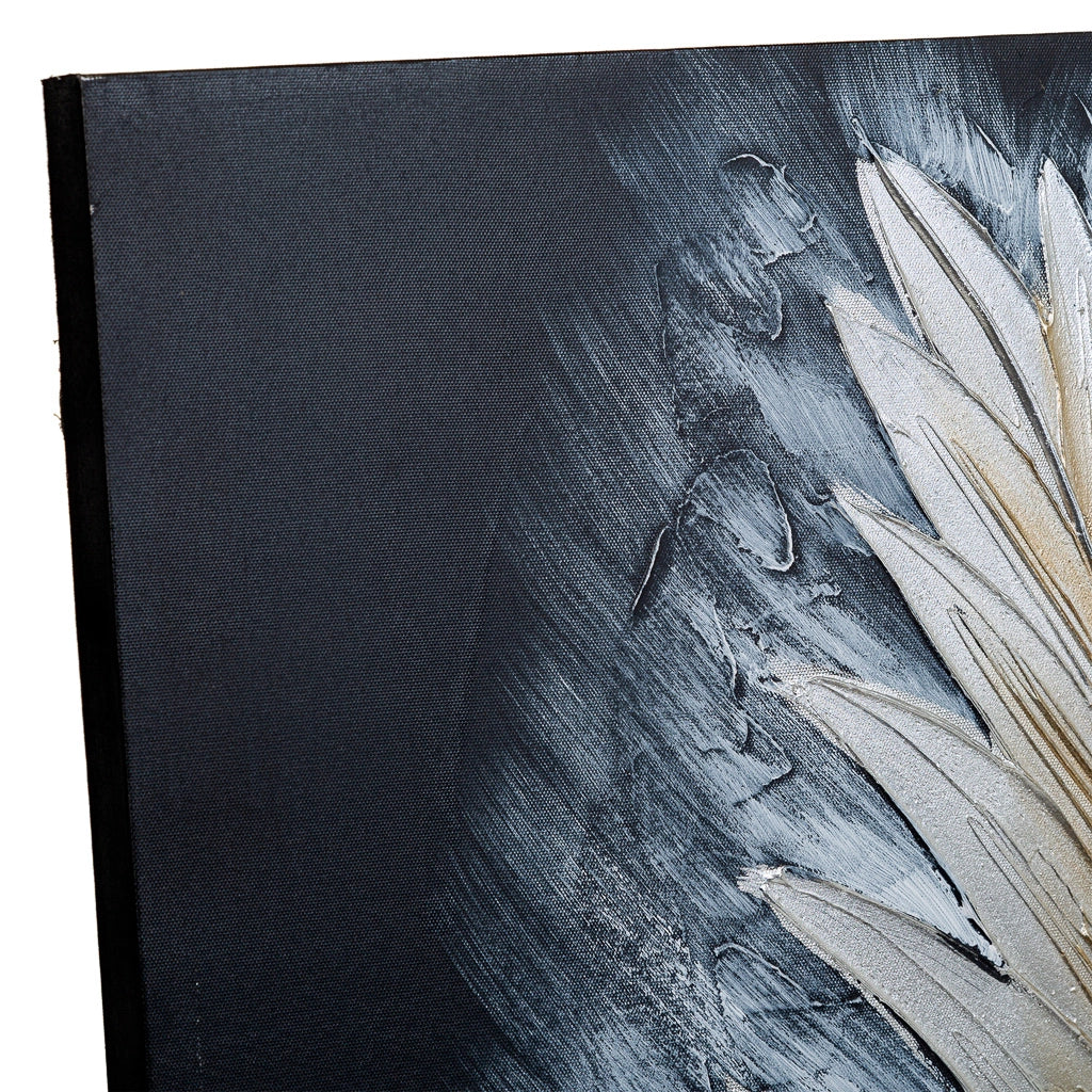 Quadro dipinto a mano con rilievo nero 60x90x3h