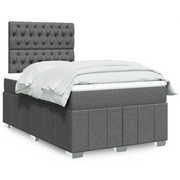 Giroletto a Molle con Materasso Grigio Scuro 120x200 cm Tessuto