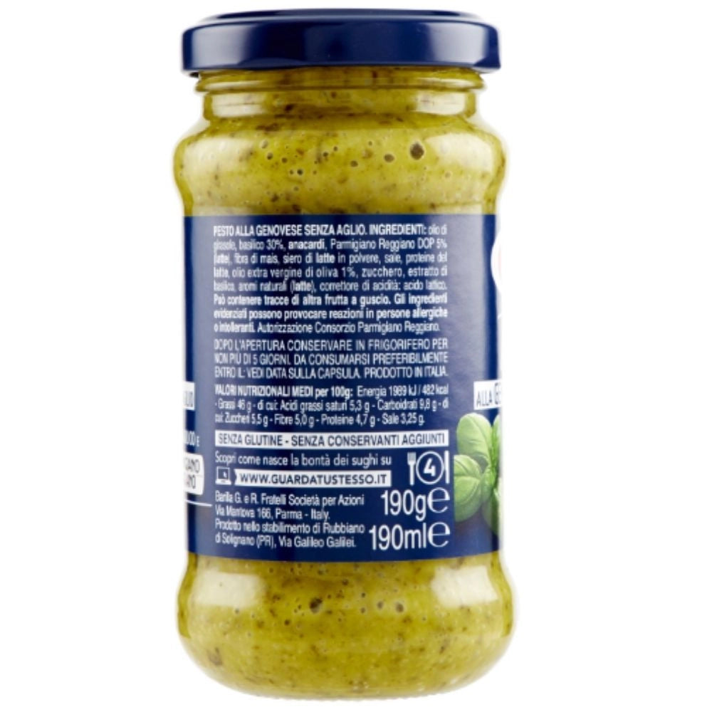 Barilla pesto alla genovese senz'aglio confezione da 190 grammi