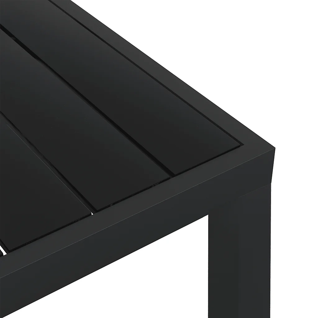 Tavolo da Giardino Nero 80x80x74 cm in Alluminio e WPC 42790