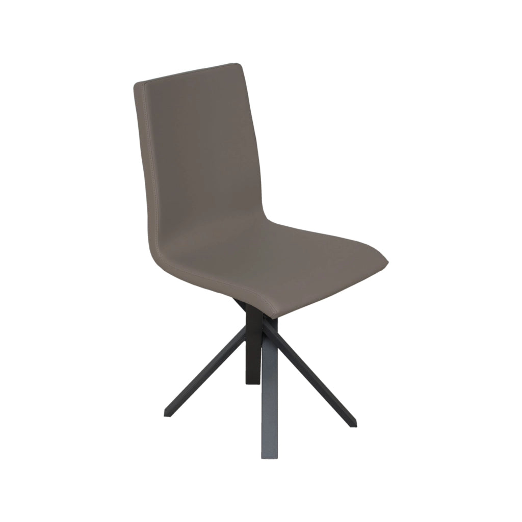 Sedia 40/44x42x86 cm Aury gambe Antracite in Similpelle Tortora