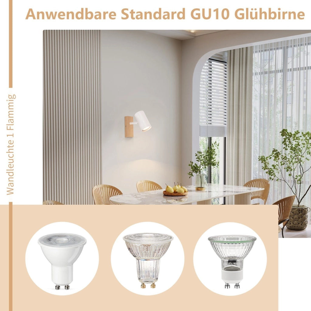 ZMH Faretto LED a soffitto Faretto a soffitto GU10 Lampada LED a soffitto orientabile a 330° Moderna