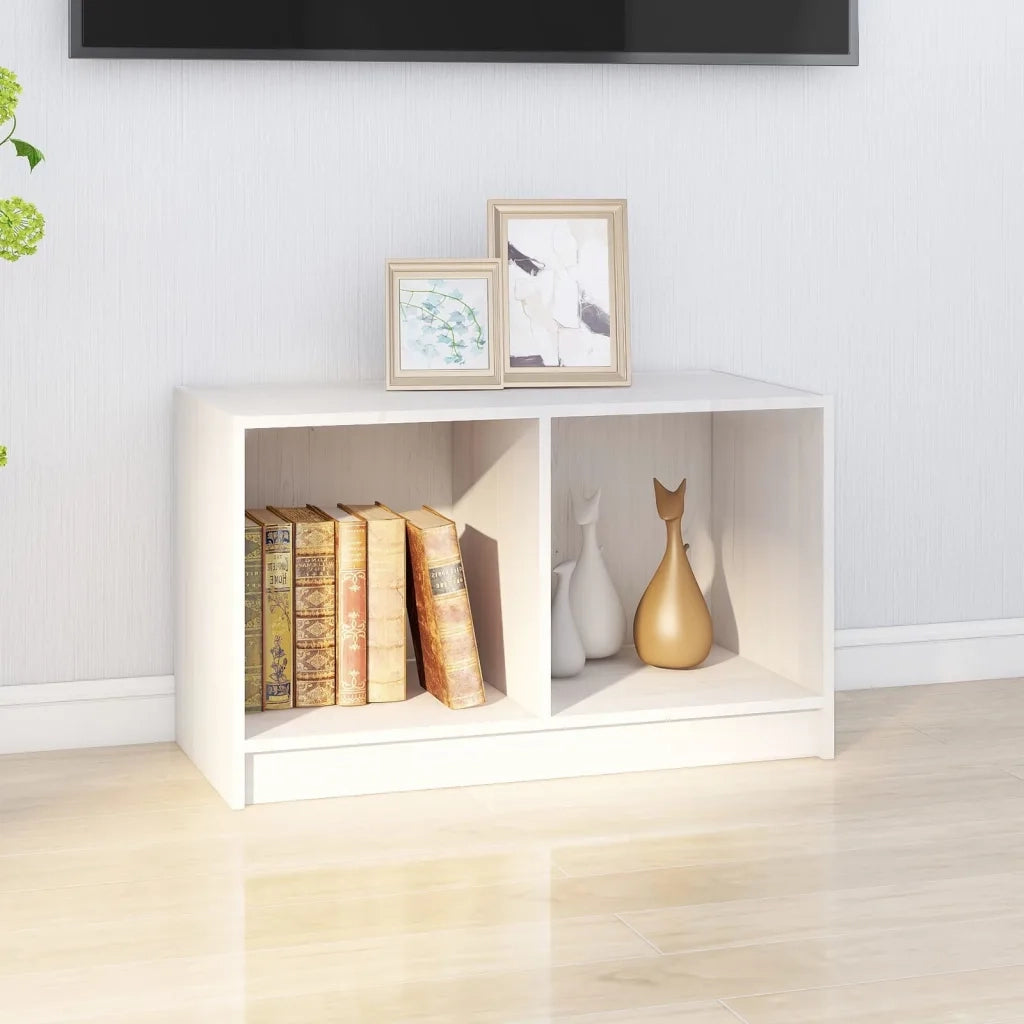 Mobile Porta TV-Mobile per TV-Credenza TV Bianco 70x33x42 cm in Legno Massello di Pino