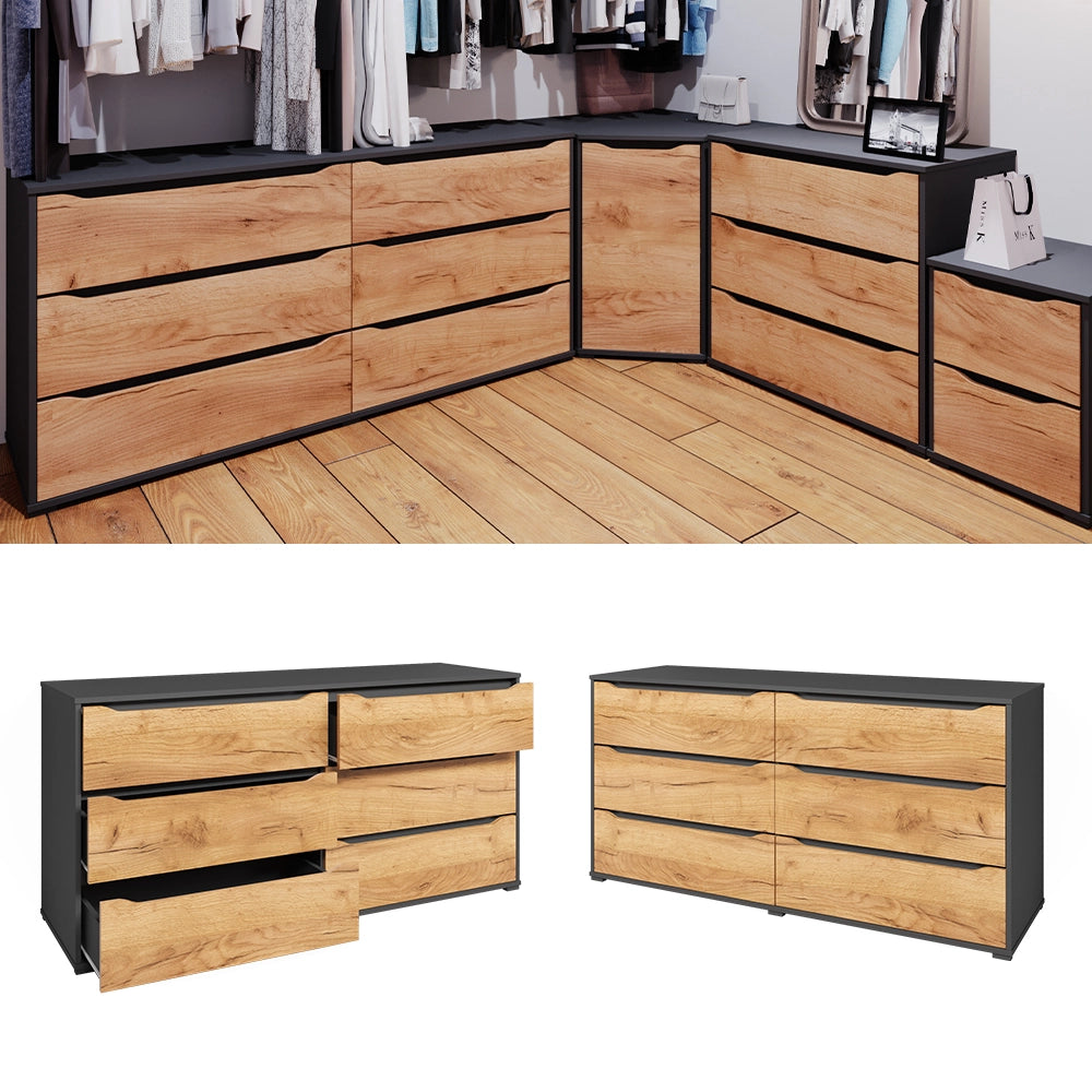 Vicco Credenza Quercia dorata/antracite 48 x 77.6 cm con cassetti