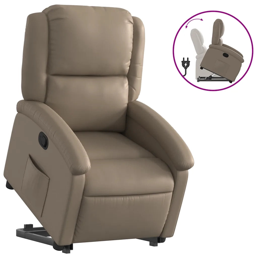 Divano Sedia-Poltrona Alzapersona Reclinabile Cappuccino in Similpelle 437397