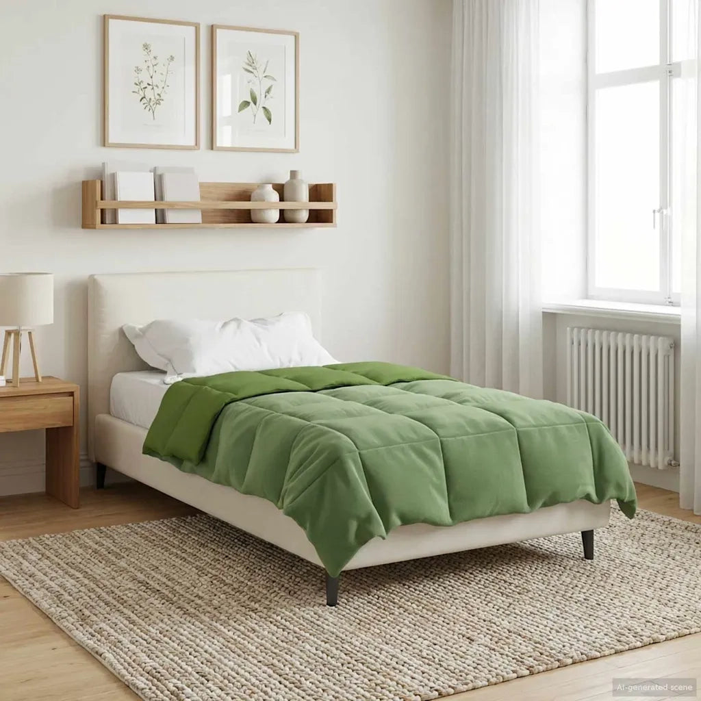 Piumone Completo Annuale Verde 135 x 220 cm Microfibra