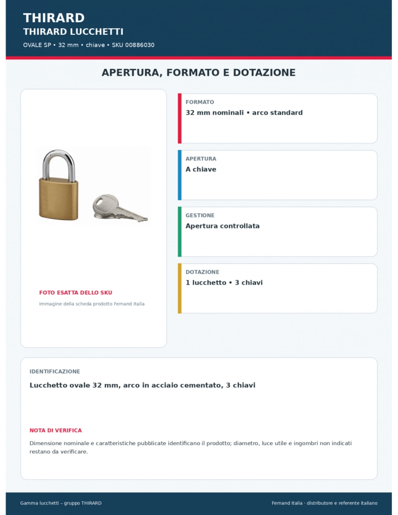 Lucchetto ovale 32 mm, arco in acciaio cementato, 3 chiavi – Serrurerie de Picardie