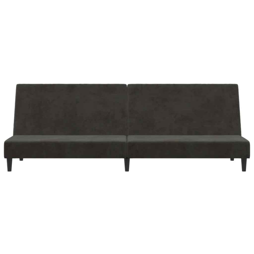 Divano Letto a 2 Posti Grigio Scuro in Velluto 375733