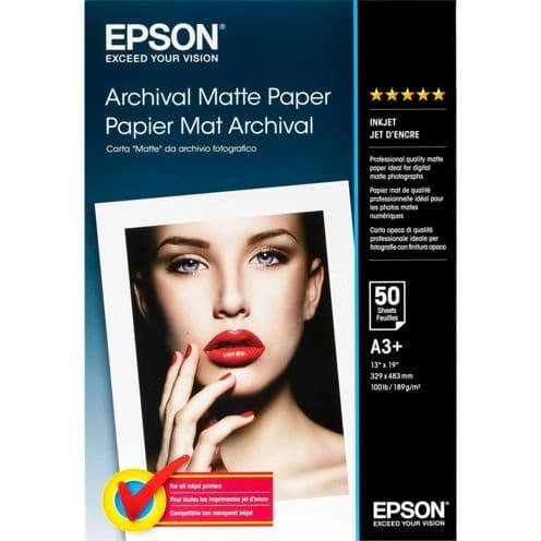 Epson Archival Matte carta  A 3+ 50 f. , 192 g         S 041340