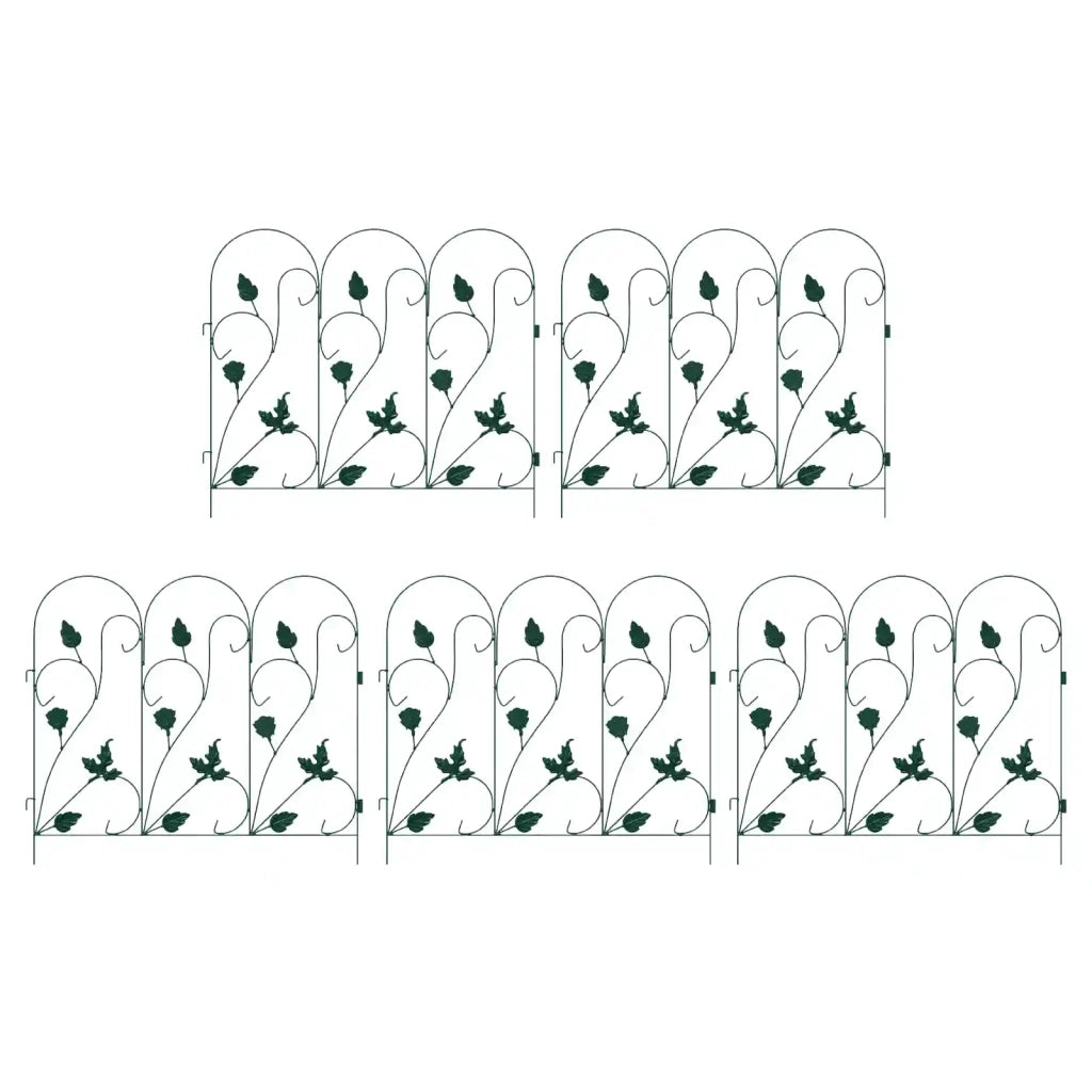 Recinzione per Giardino 5 pcs Verde Acciaio