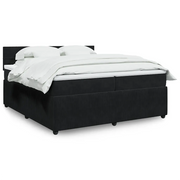 Giroletto a Molle con Materasso Nero 200x200 cm in Velluto 3290132