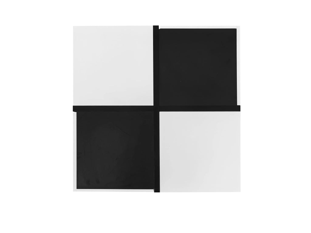 TAVOLINO DA CAFFÈ Quadrato 70 x 70 x 35,5 cm Bianco e Nero con 2 cassetti