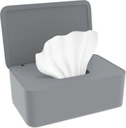 Dispensatore di asciugamani per il bagno, scatola di carta igienica umida per bambini e adulti, dispensatore di asciugamani per il bagno con coperchio per esterno, interni e ufficio - 18,5 * 12,2 * 7 cm - grigio