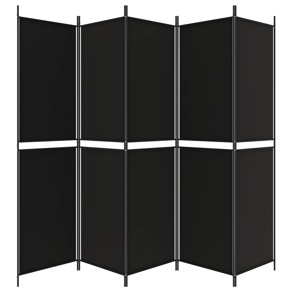 Divisorio 5 Pannelli Nero 250x200 cm Tessuto cod mxl 64717