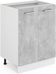Mobiletto base cucina R-Line, Calcestruzzo, 60 cm senza piano di lavoro, per la libera combinazione all'interno di sistemi cucina modulari