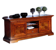 Porta tv in legno 2 ante scorrevoli arte povera noce bassano l.169 p.53 h.75 - Mobili 2G