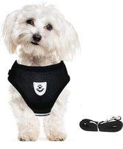 Hondentuig con cintura, Collare Riflettente con Cuffie Soffice, Adattabile, Borsttuig per Cuccioli, Gatti, Nero Vest (Nero, XS - Altezza del petto: 26-29 cm)
