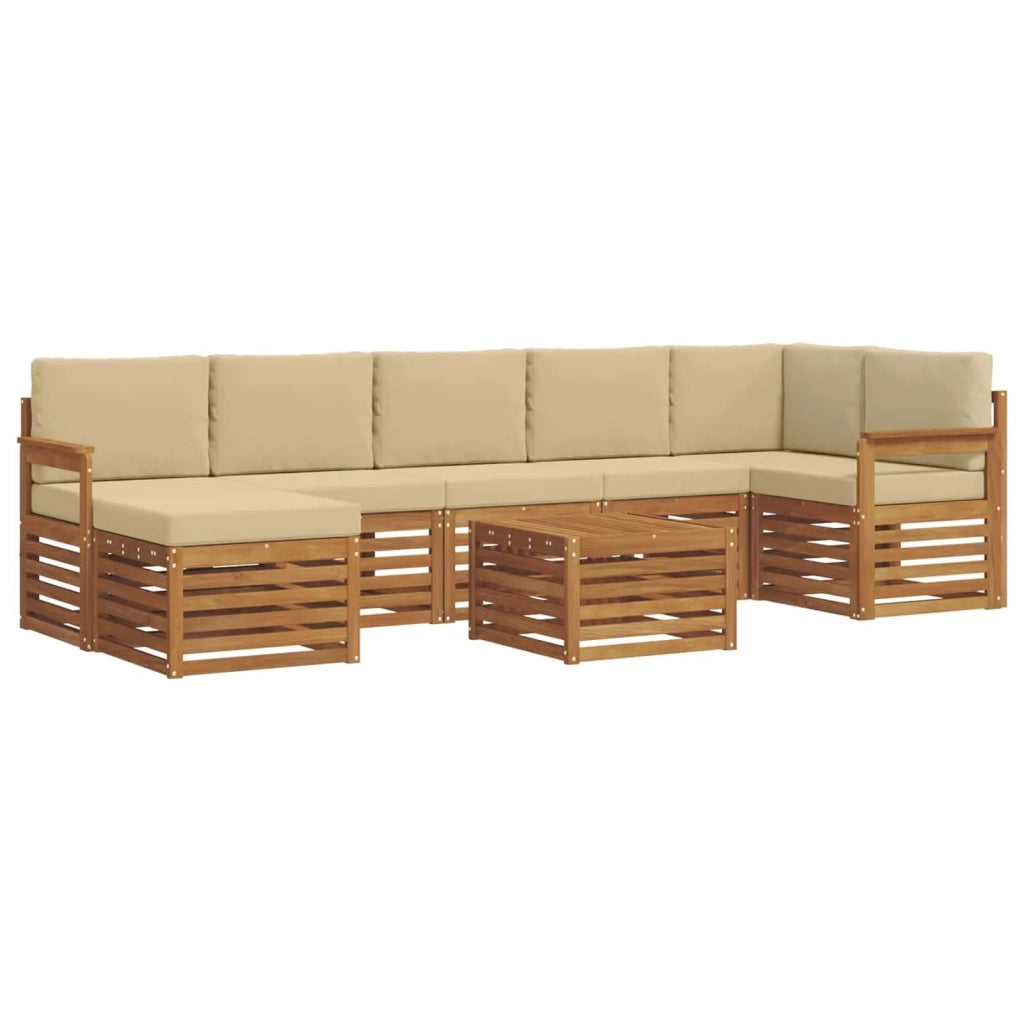 Set divano sezionale con cuscino 8 pcs Naturale e Beige 3375198