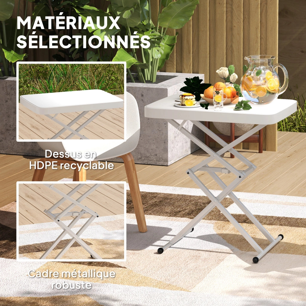 Tavolo da giardino pieghevole ¨C zephmum ¨C bianco 65x45x70 cm