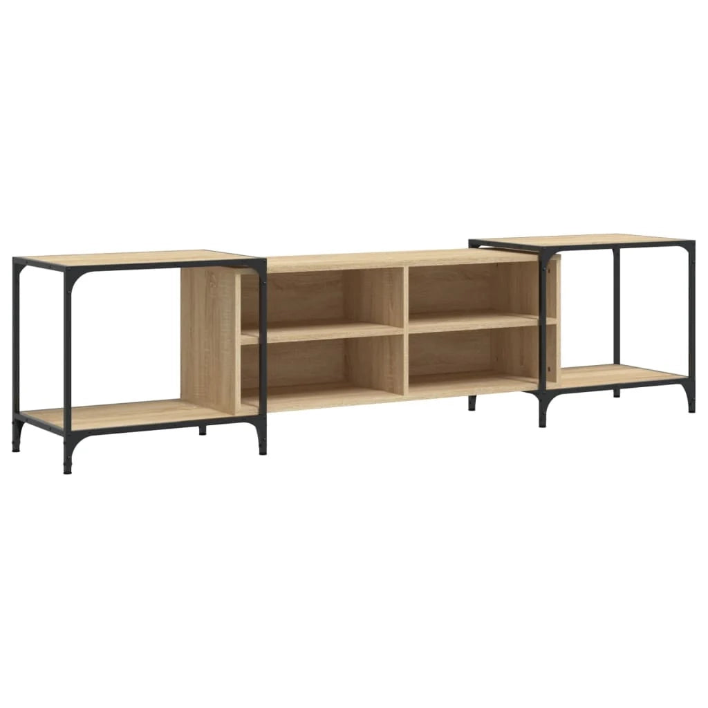 Mobile TV multimediale mensola TV credenza TV sala da pranzo soggiorno camera da letto rovere Sonoma 203 x 37 x 50 cm legno ingegnerizzato marrone 02_0027518