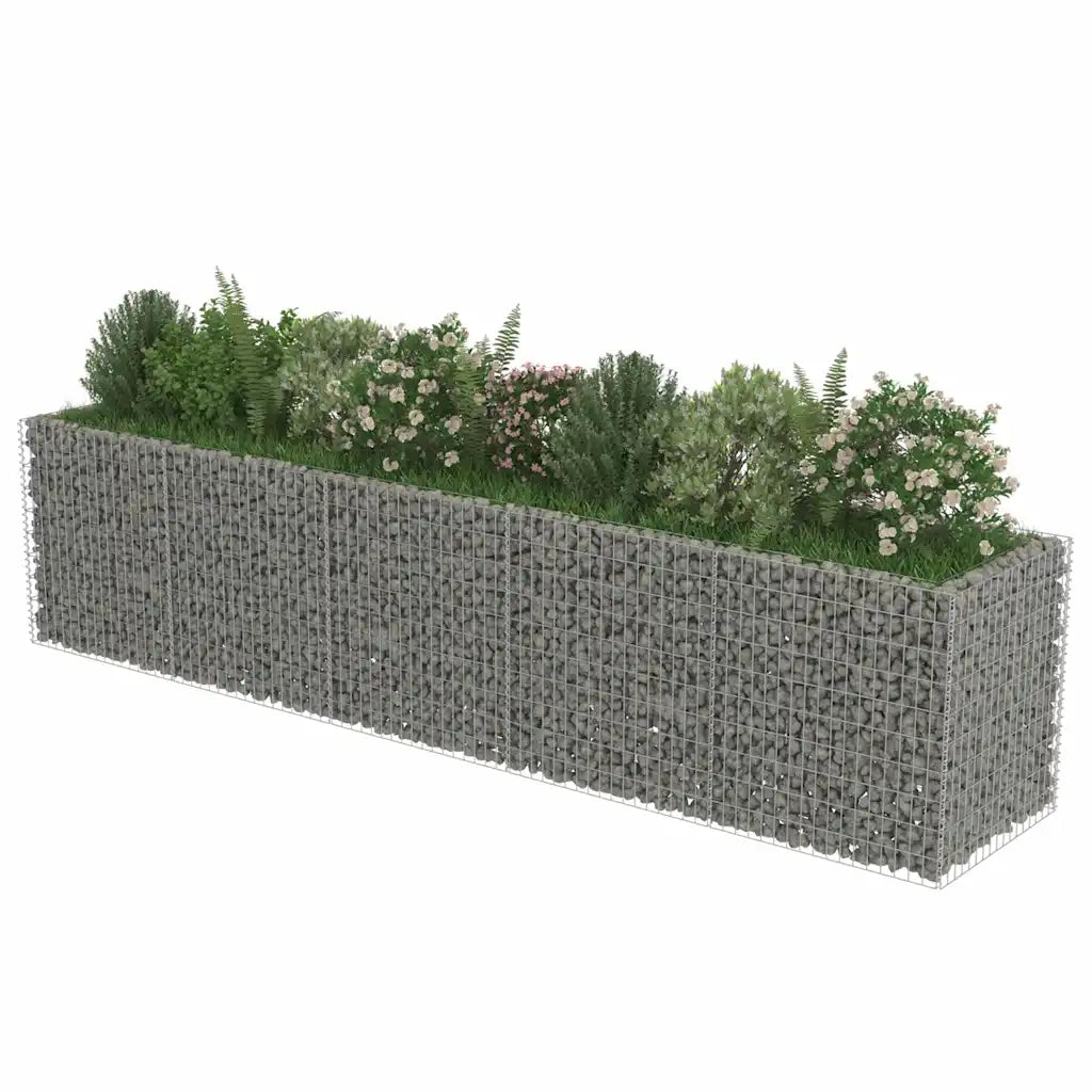 Gabbione Letto Rialzato in Acciaio Zincato 450x90x100 cm 143552