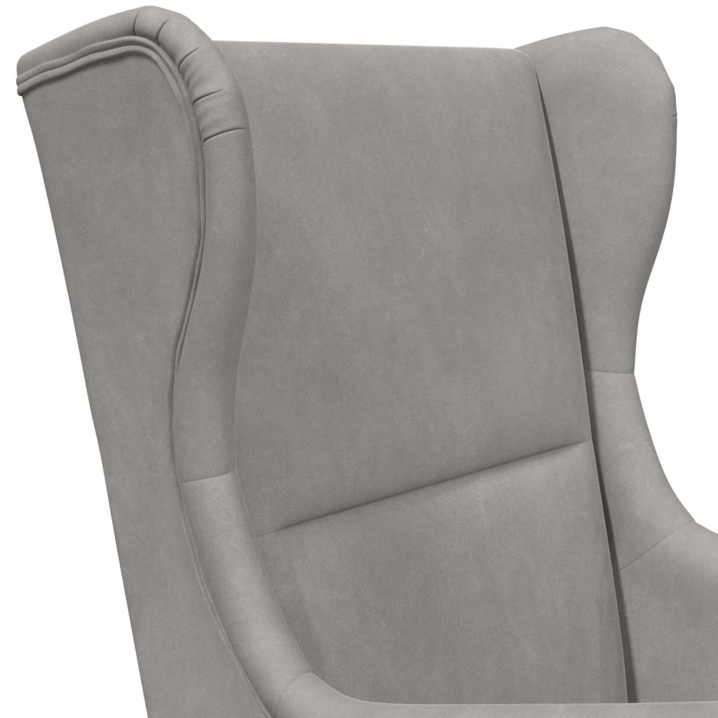 Poltrona-Divano Sedia-Poltroncina Grigio Chiaro Velluto 258843