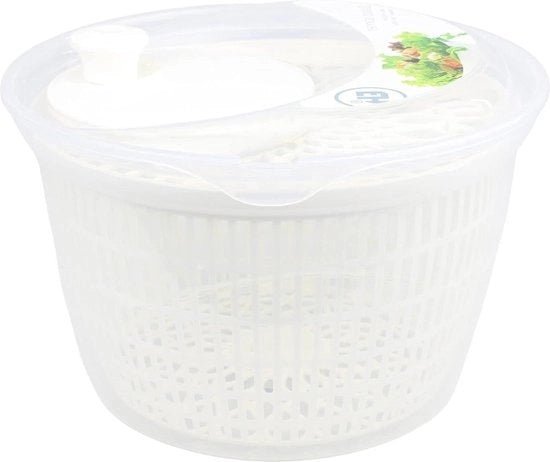 Spinner per Insalata 5L - Diversi set di setacciatura e asciugatura rapida - Lavatrice per Insalata con Spinner (bianco) asciugacapelli