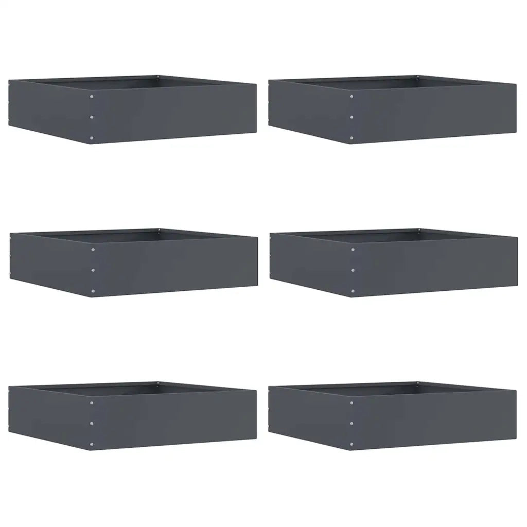 Bordura per Prato 6 pcs Antracite 50 x 50 x 13 cm Acciaio
