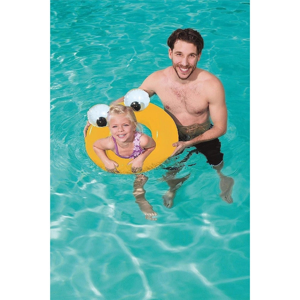 Trade Shop - Ciambella Salvagente Gonfiabile Bambini 3-6anni Occhi Mobili 61cm 3 Colori 36114 -