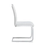Set di 2 Sedie moderne per sala da pranzo, con schienale alto, in PU e tessuto, per Cucina e ufficio, Bianco