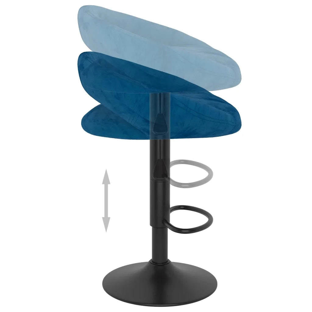 vidaXL Sgabelli da Bar 2 pz Blu in Velluto