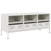Mobile TV | Armadietto TV | Mobile Porta TV Bianco 101,5x39x43,5 cm in Acciaio Laminato a Freddo