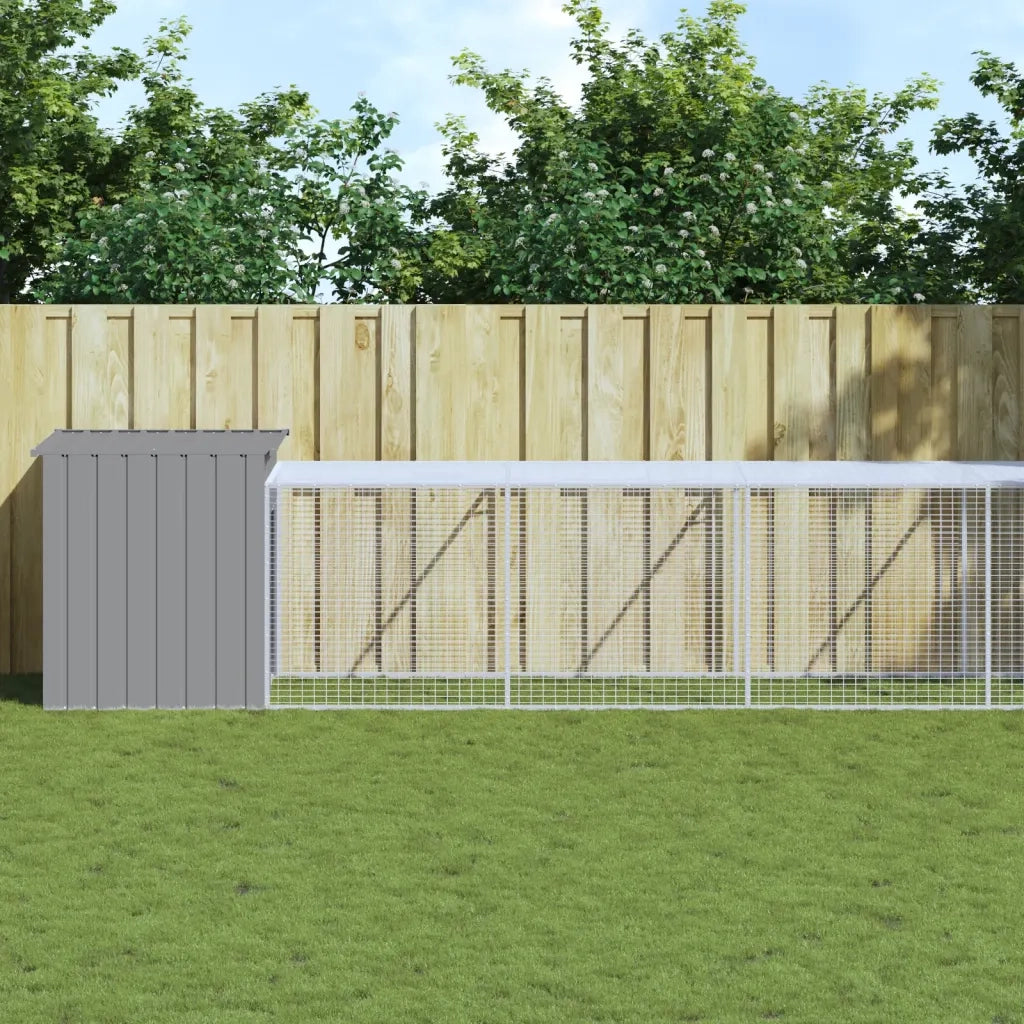 Pollaio Area Corsa Grigio Chiaro 110x1017x110cm Acciaio Zincato 3189097