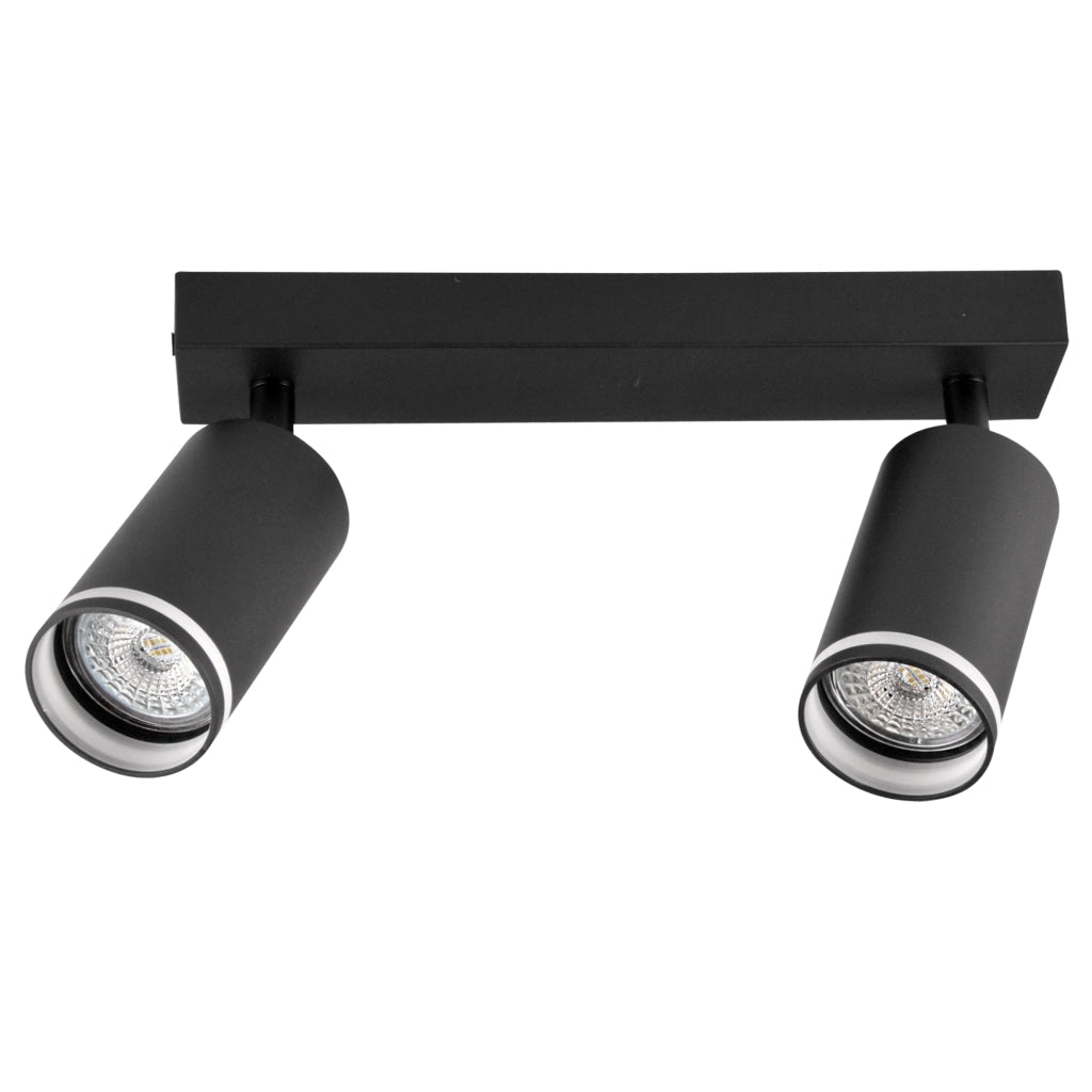 Lampada parete/soffitto 2xGU10 nera alluminio PARIS Polux