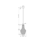 Sospensione Moderna 1 Luce Vetro Grigio Tommy