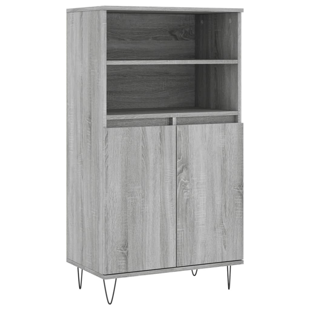 Buffet credenza cassettiera armadio mobile contenitore organizer cucina soggiorno salotto rovere Sonoma alto 60 x 36 x 110 cm legno ingegnerizzato grigio 02_0035382