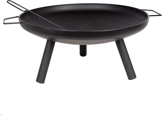 Bowl da Fuoco Esterno Portatile con Attizzatoio - Materiale in Ferro - Progettazione Robusta - Dimensioni: Diametro 59 x 72,5 x 28 cm - Ideale per Griglia Esterna e Campeggio