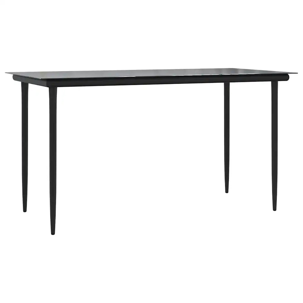 Set da Pranzo da Giardino 7 pz Nero in Textilene e Acciaio 3187038