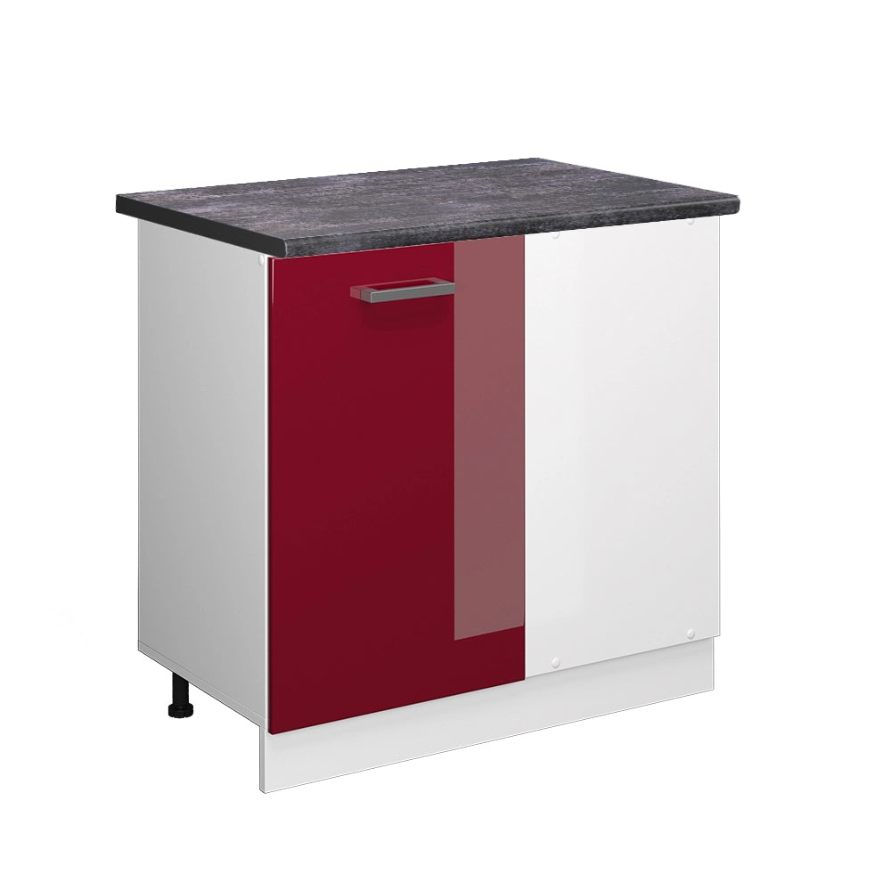 Vicco Mobile ad angolo cucina Rosso lucido 86 cm , PL Antracite