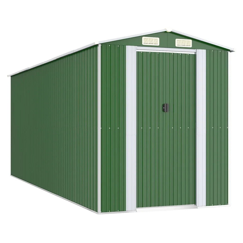 Capanno da Giardino Verde 192x523x223 cm Acciaio Zincato cod mxl 65881