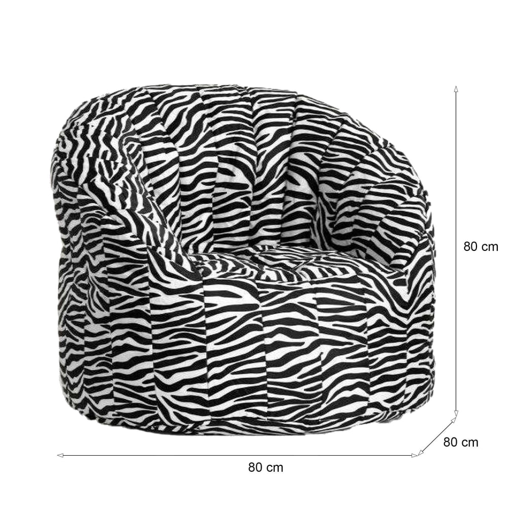 Poltrona imbottita Allos, effetto "zebrato", Misure 80 x 80 x 80 cm