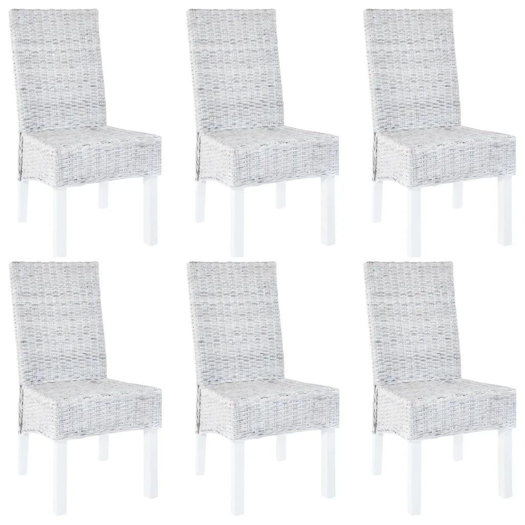 Sedie da Pranzo 6 pz Marrone Chiaro in Rattan Kubu e Mango cod mxl 9319